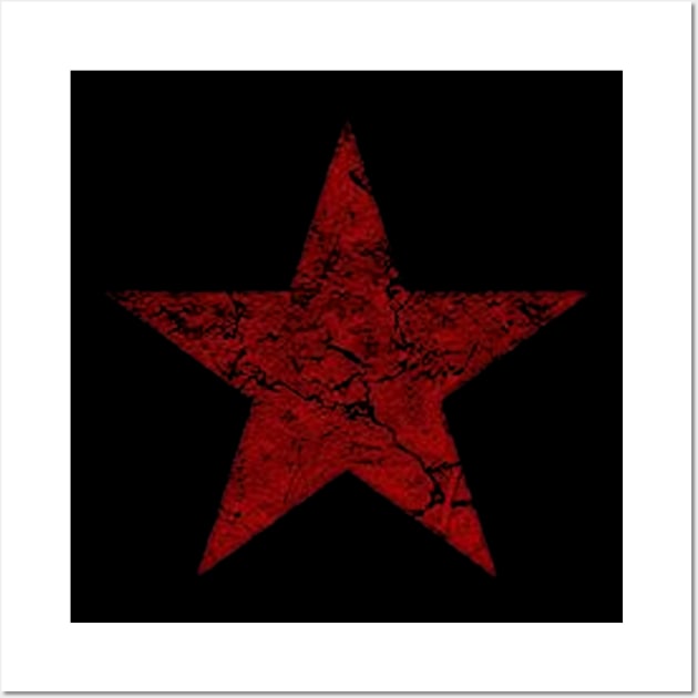 red star reto grung Wall Art by hany moon